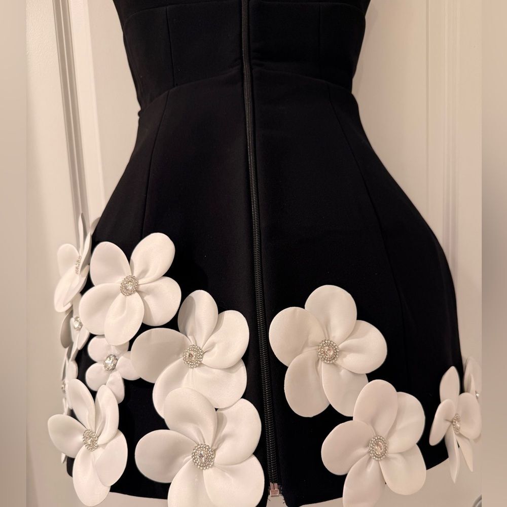 NWOT BRONX AND BANCO Estelle Black and White Mini Dress - Picture 15 of 16
